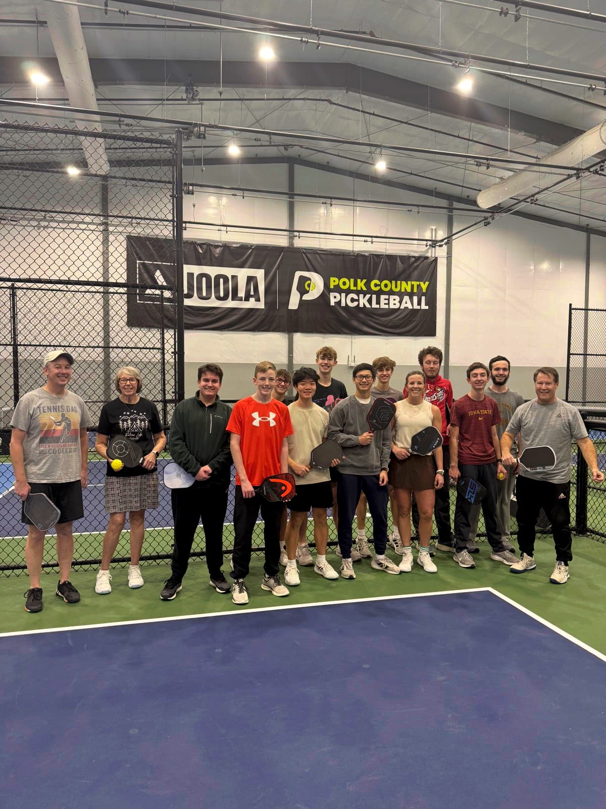 Teen Takeover group photo at Polk County Pickleball