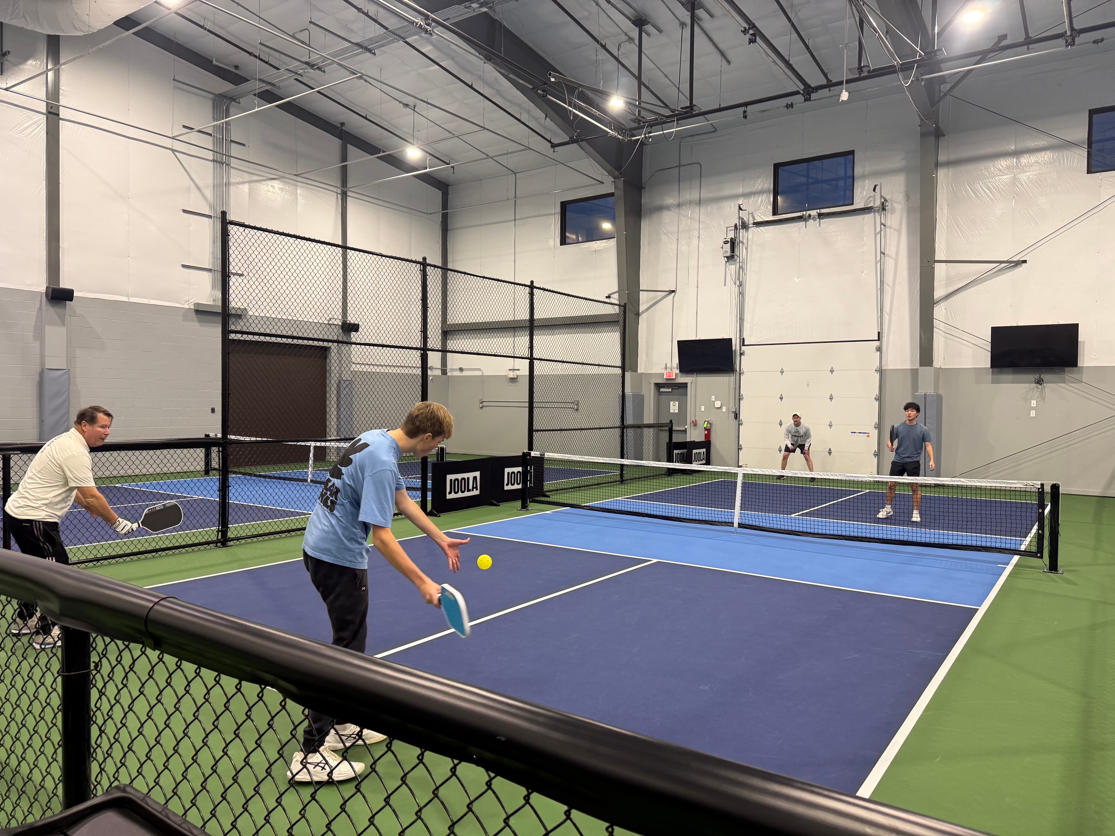 Youth players during pickleball practice